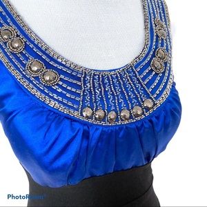 Trixxi sleeveless cocktail dress-blue/blac…